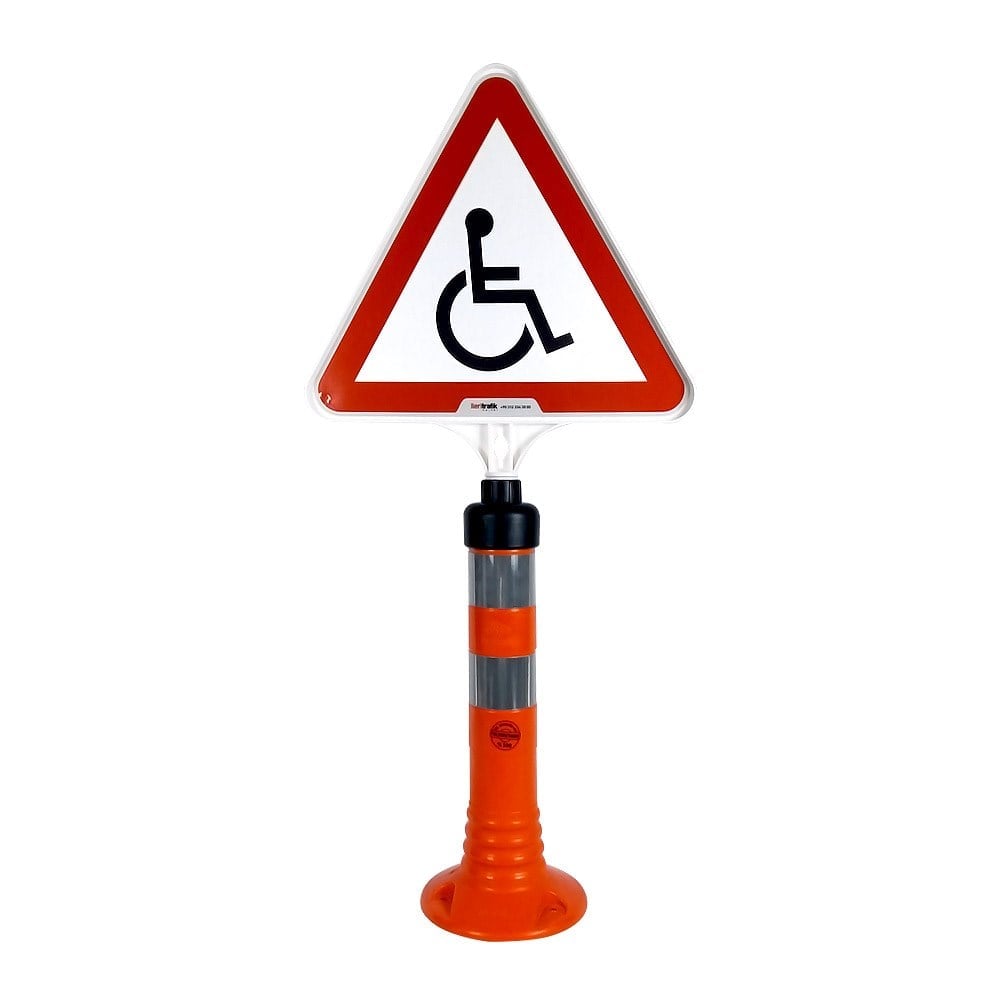 Set de delimitare a semnelor de avertizare triunghi pentru parcare cu handicap portocaliu
