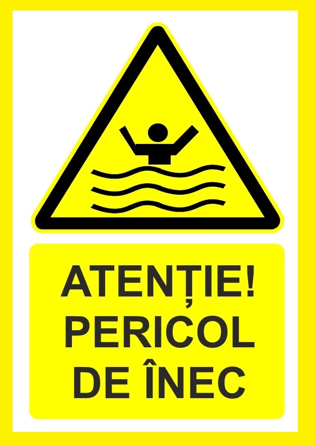 Placuta atentie pericol de inec