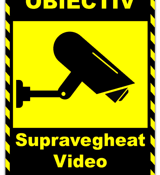 Semn pentru obiectiv supravegheat video non stop