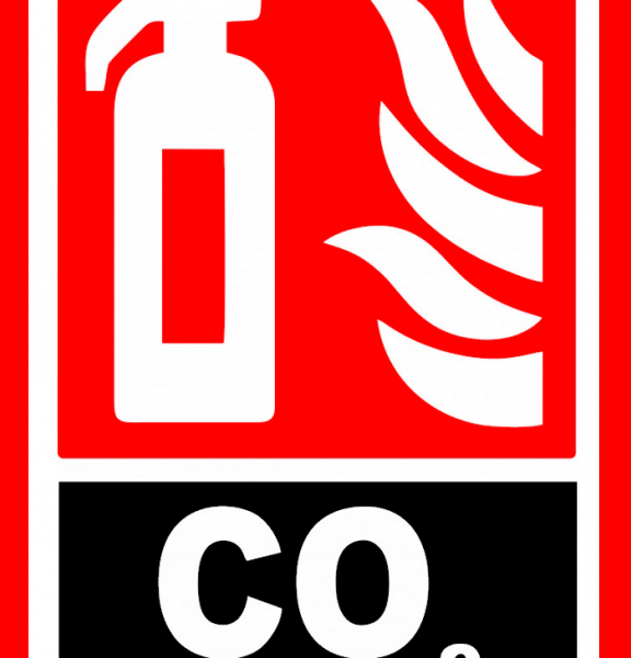 Semn de extinctor cu co2