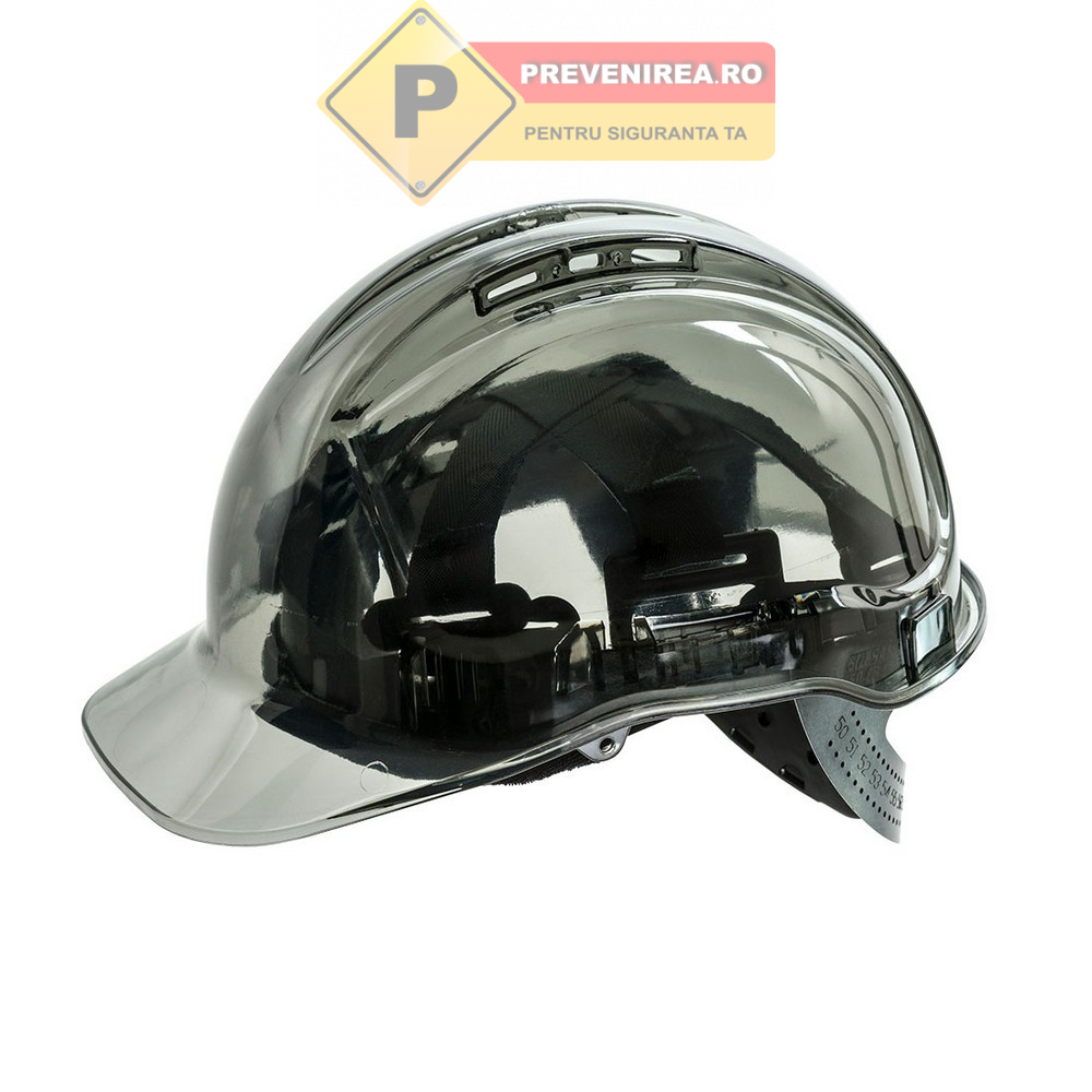Cască de protecție ventilată neagră pentru construcții și industrie