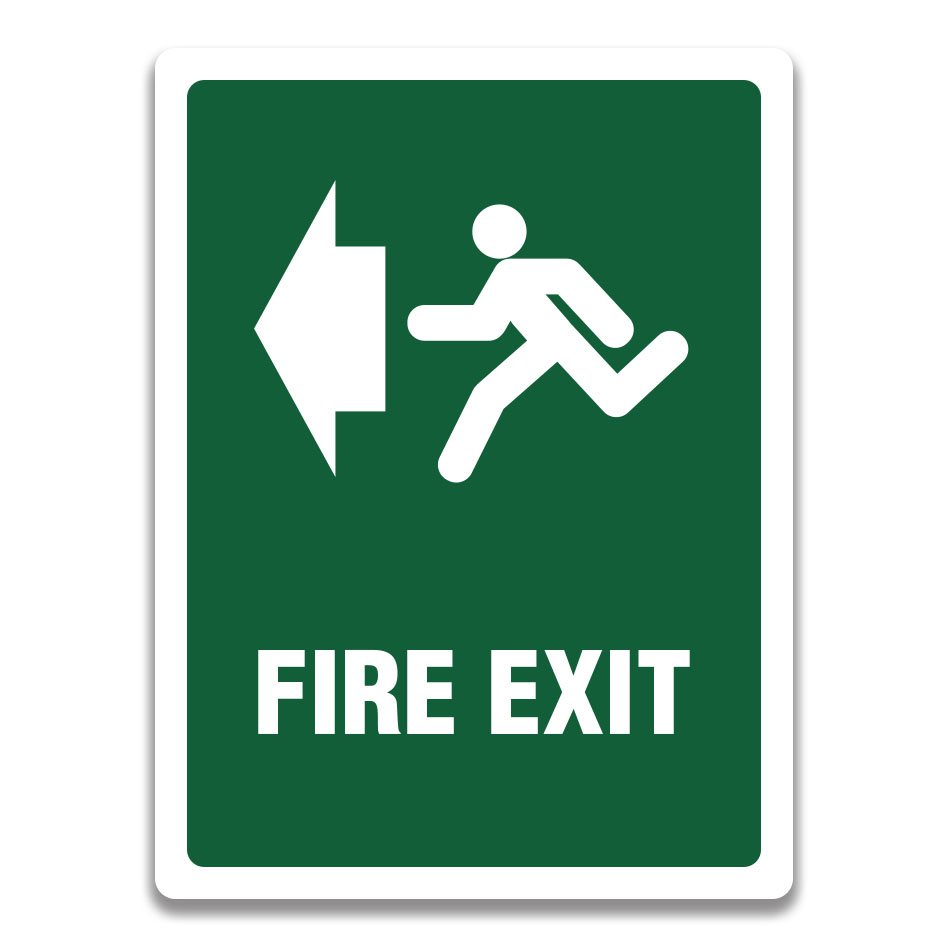 indicator Iesire de Urgență cu Săgeată Stânga - Semnalizare Vizibilă, Sigură și Durabilă