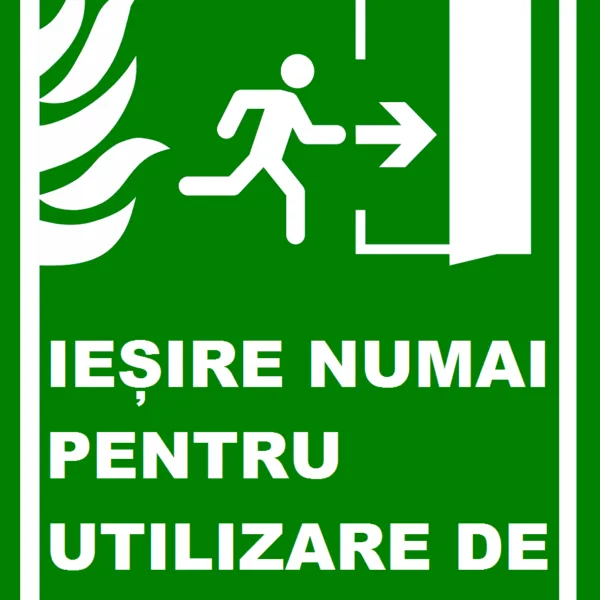 Placuta pentru iesire numai in caz de incendiu
