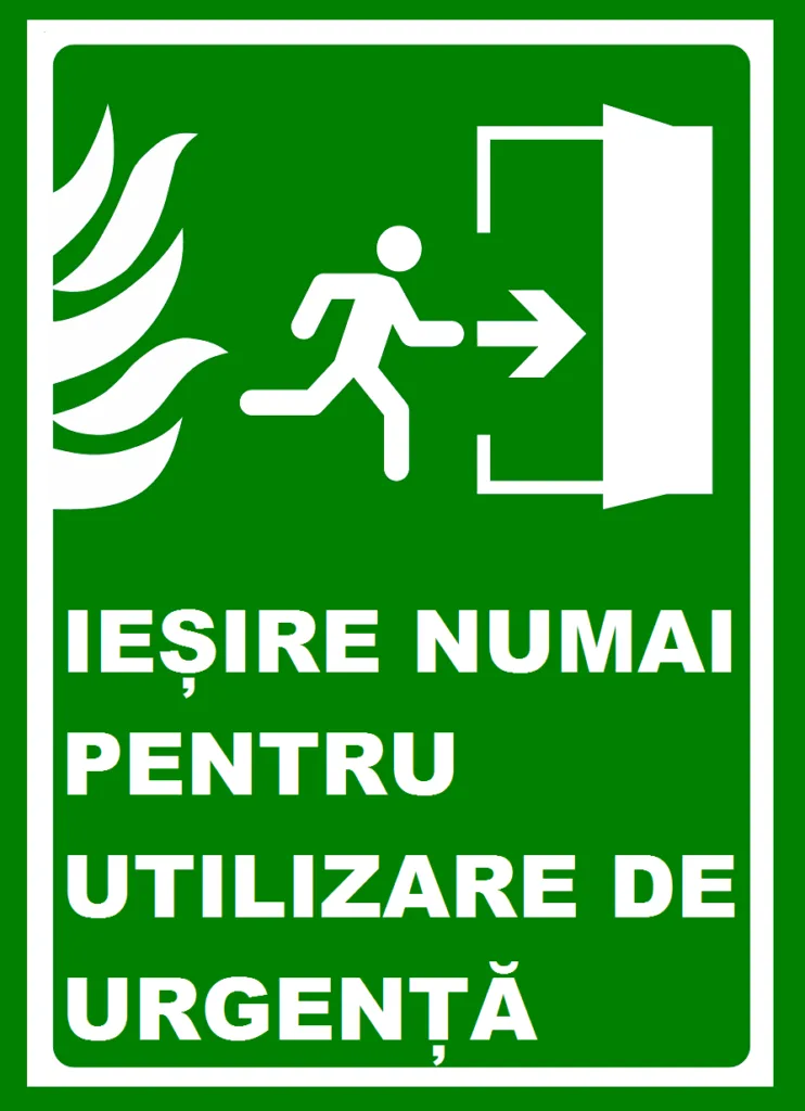 Placuta pentru iesire numai in caz de incendiu