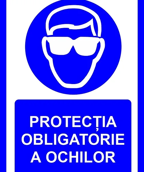 placuta pentru protectia obligatorie a ochilor