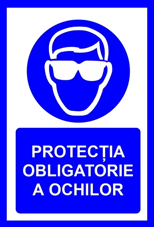 placuta pentru protectia obligatorie a ochilor