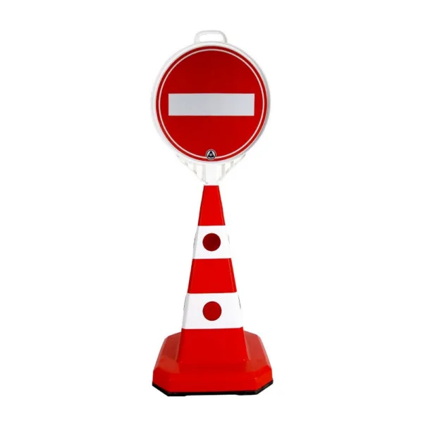 Set con de trafic cu semn pentru interzicere