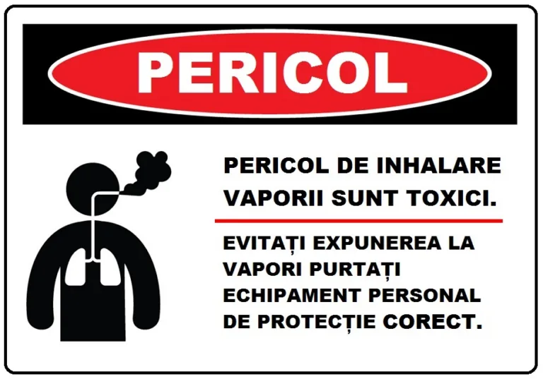 Placuta pericol de inhalare vaporii sunt toxici