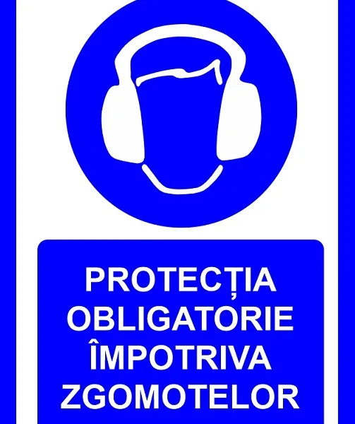 placuta pentru protectia obligatorie impotriva zgomotelor