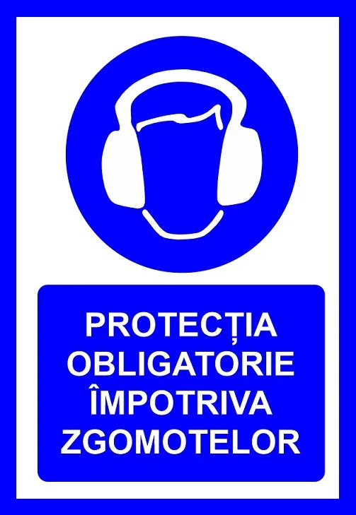 placuta pentru protectia obligatorie impotriva zgomotelor