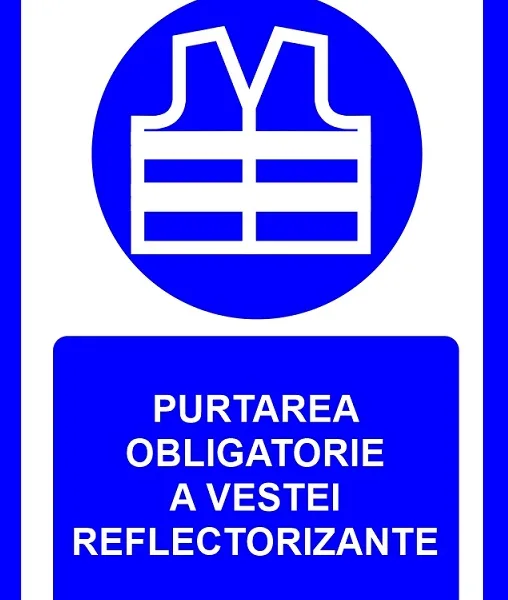 placuta pentru purtarea obligatorie a vestei reflectorizante
