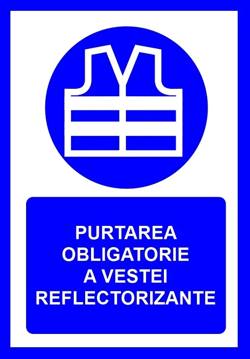 placuta pentru purtarea obligatorie a vestei reflectorizante