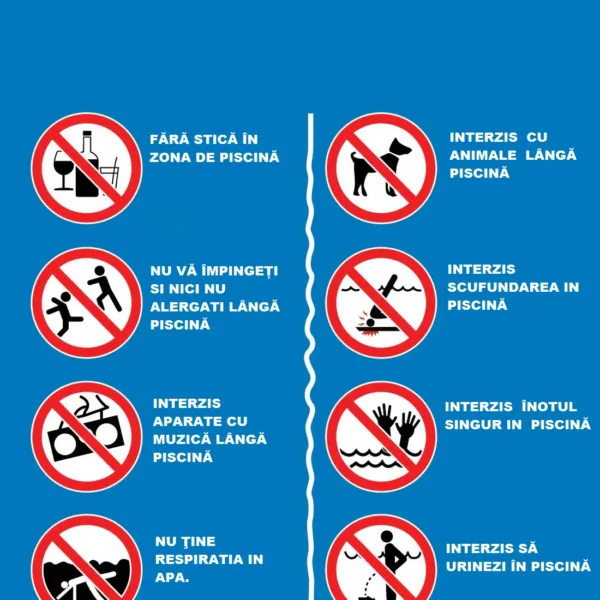 Placuta cu reguli la piscina