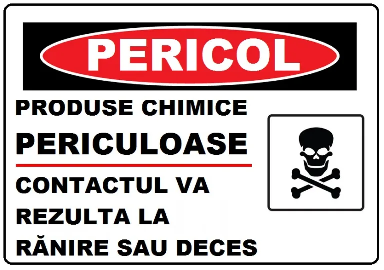 Placuta produse chimice periculoase  pericol de moarte