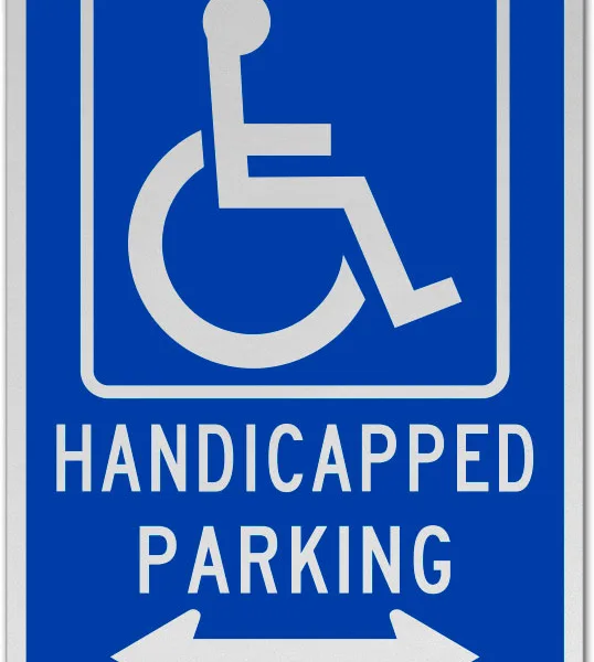 Semn Parcare Handicap Stânga și Dreapta - Indicator Acces Persoane cu Dizabilități