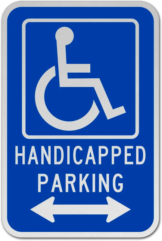 Semn Parcare Handicap Stânga și Dreapta - Indicator Acces Persoane cu Dizabilități