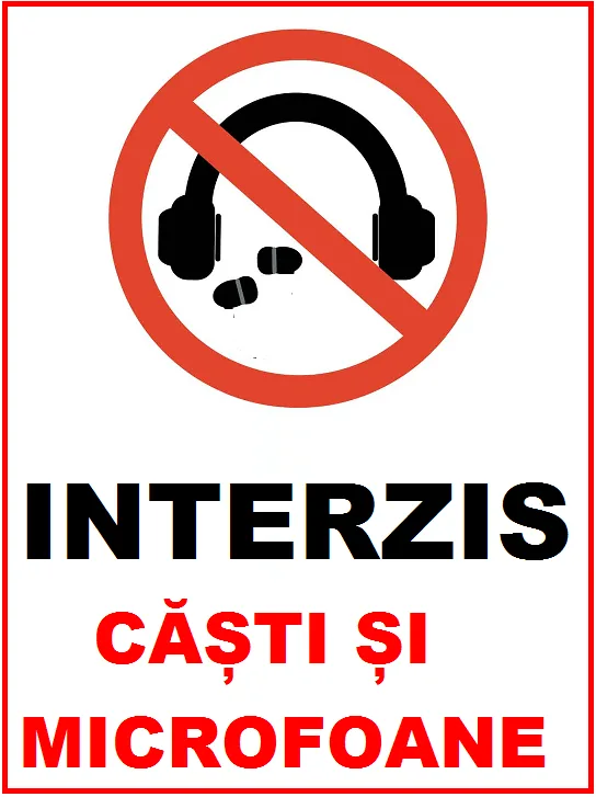 Placuta interzis casti si microfoane