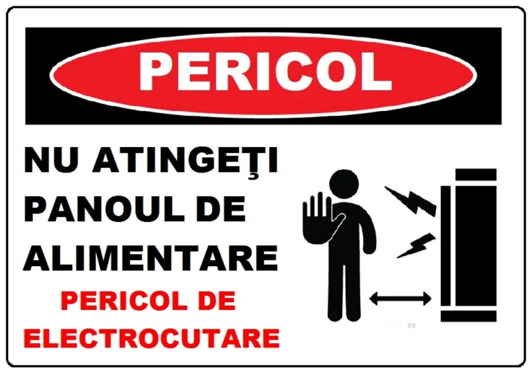 Placuta nu atingeti panou de alimentare  pericol de electrocutare