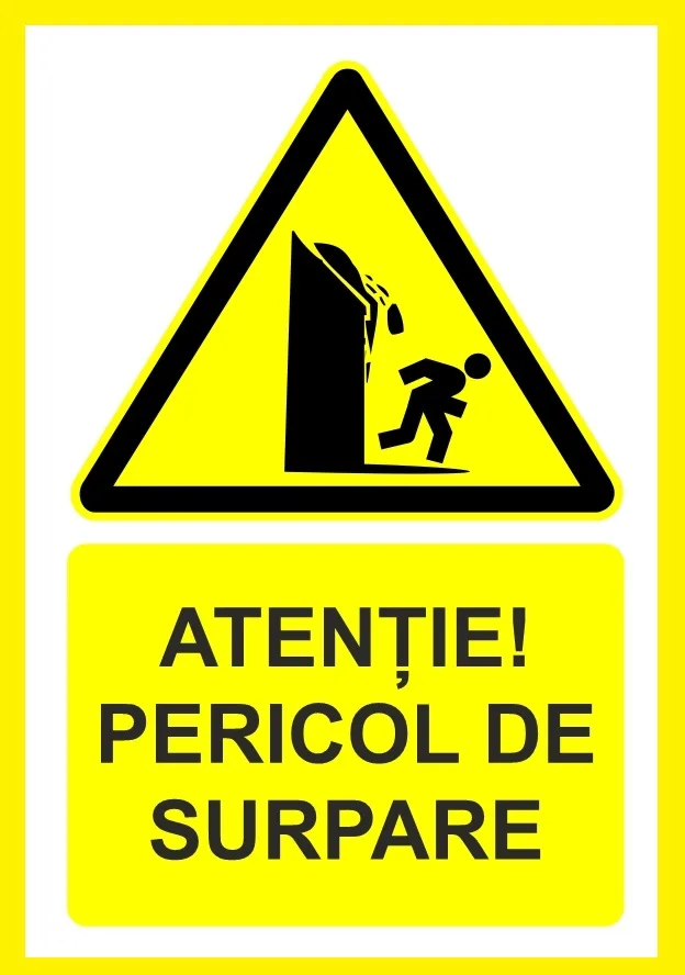Placuta atentie pericol de surpare
