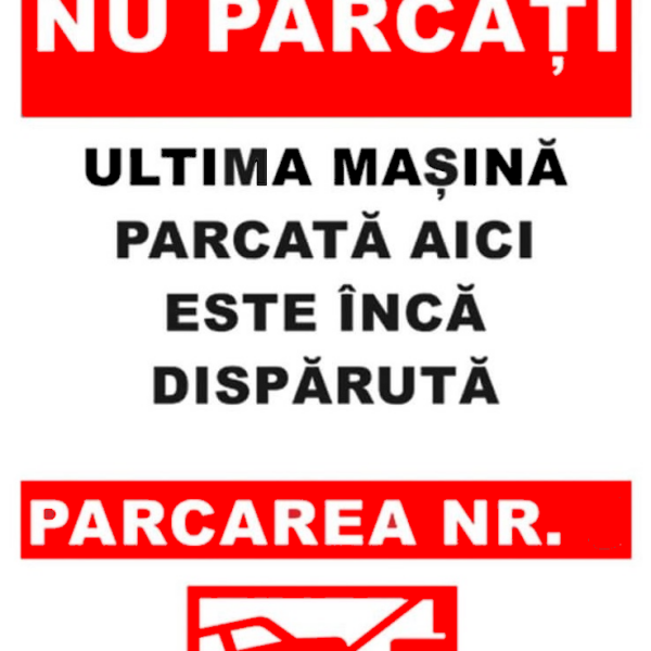 Indicator pentru parcare cu numar
