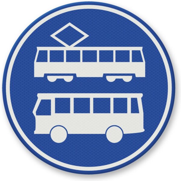 Semn de circulatie pentru benzile de autobuz și tramvai
