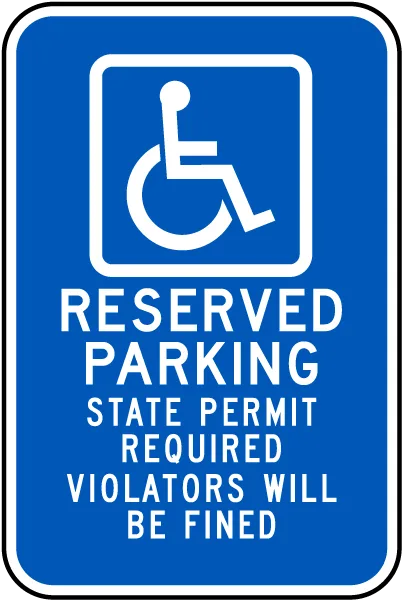 Reserved Parking Permit Required Sign