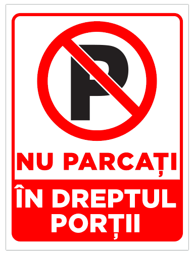 Indicator nu parcati in dreptul portii