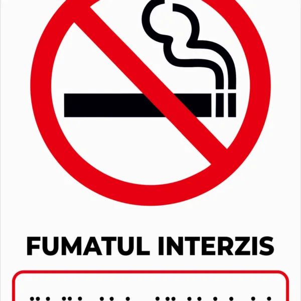 Placute braille pentru fumatul interzis