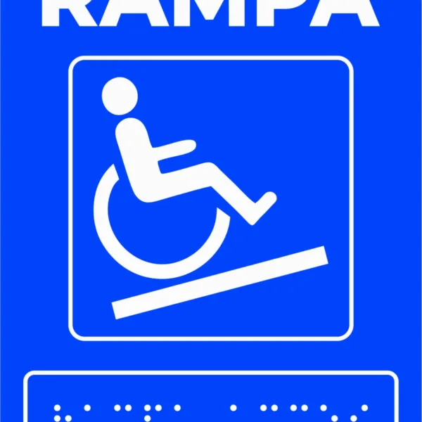 Placuta cu rampa pentru persoane cu dizabilitati nevazatoare