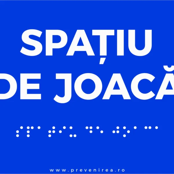 Placuta braille SPATIU DE JOACA pentru nevazatori
