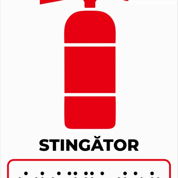 Plăcuțe Braille - Stingător pentru persoane nevăzătoare