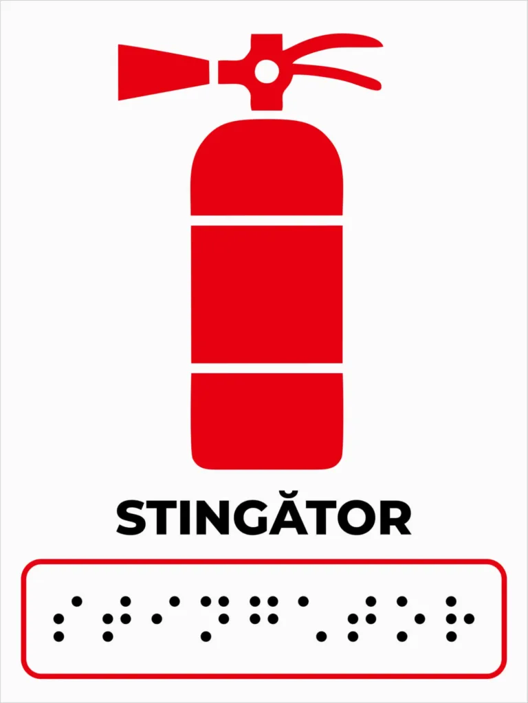 Plăcuțe Braille - Stingător pentru persoane nevăzătoare