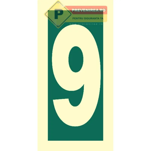 Indicator numarul 9 fotoluminiscent