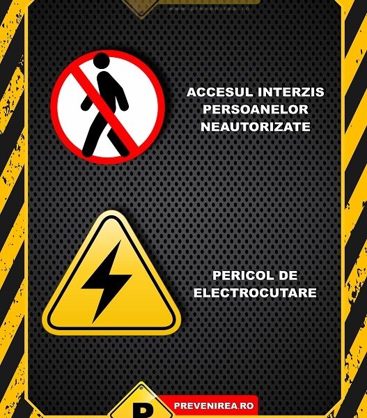 Afiș Securitate Interzis Accesul Neautorizat – Semn de Avertizare Vizibil