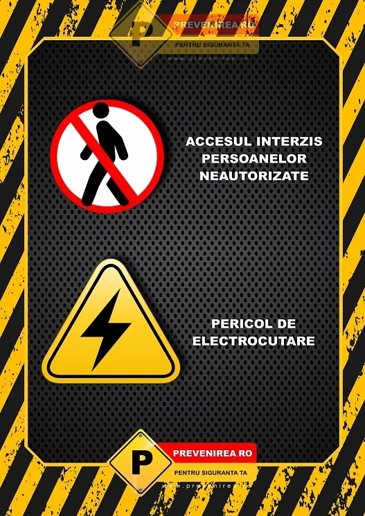 Afiș Securitate Interzis Accesul Neautorizat - Semn de Avertizare Vizibil