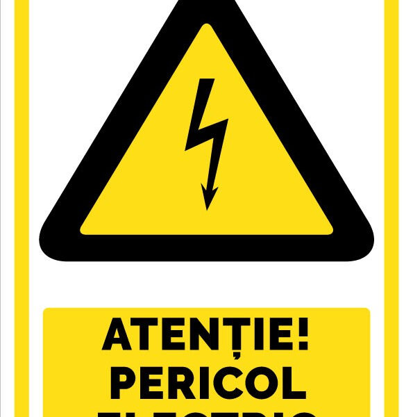 Semn siguranță electrică rezistent pentru interior și exterior