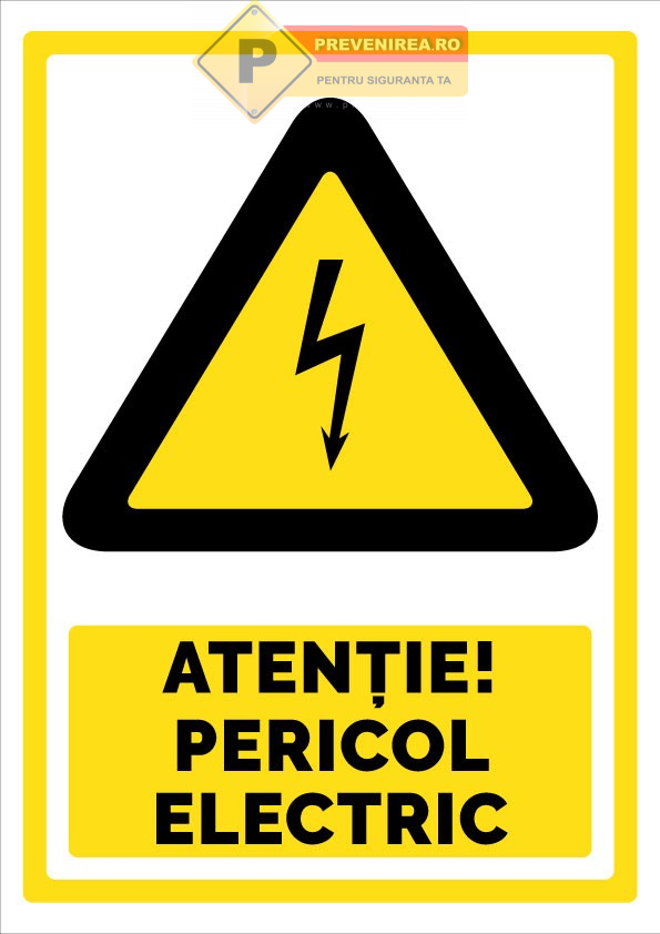 Semn siguranță electrică rezistent pentru interior și exterior