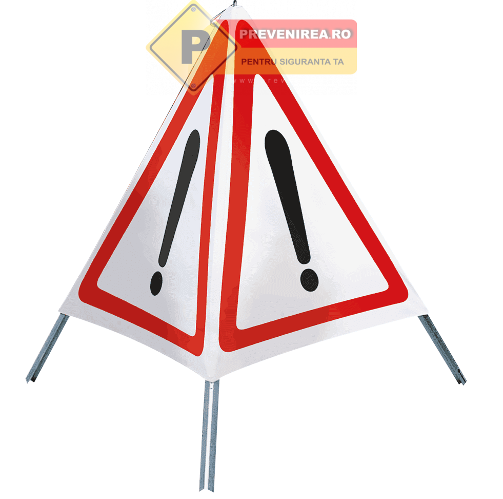 Indicator triunghi mobil trepied cu 3 laturi pentru lucrări șantier