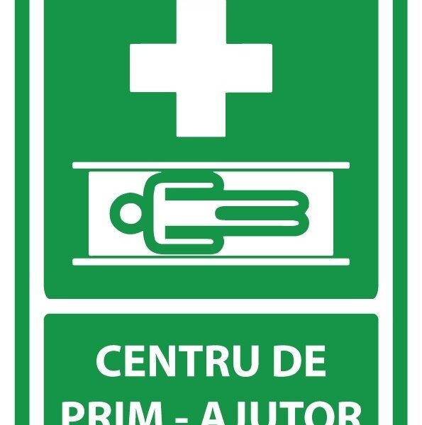 Indicator Centru de Prim Ajutor - Semnalizare Clară, Vizibilă și Conformă pentru Siguranță și Orientare Rapidă