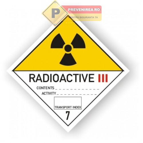 Etichetă Radioactiv Conform Normelor de Securitate