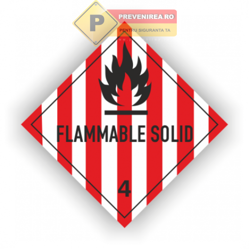 Etichete Produse Inflamabile Solide - Avertizare Risc Incendiu Conform Normelor