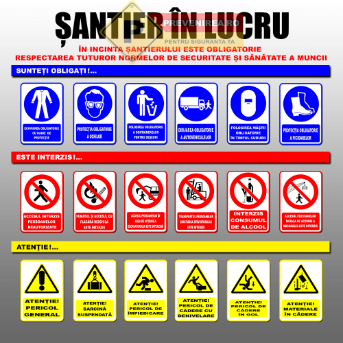 Panou pentru santier in lucru