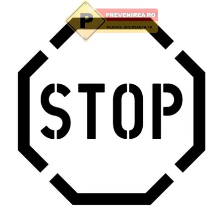 Șablon „STOP” pentru marcaje rutiere - semnalizare profesională drumuri și parcări