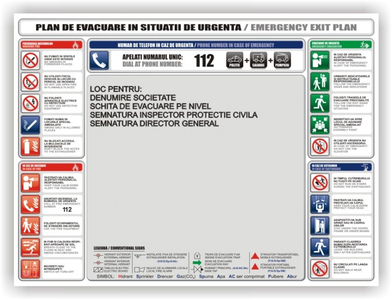 Plan de evacuare in caz de incendiu pentru depozit