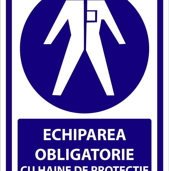 Indicator Echipare obligatorie cu haine de protecție” - semnalizare de securitate profesională