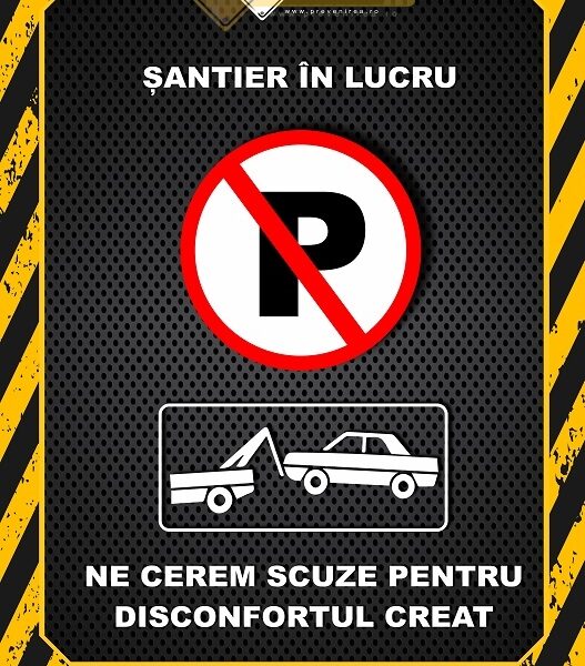 Afiș pentru Șantier - Semnalizare Clară „Șanțier în Lucru”