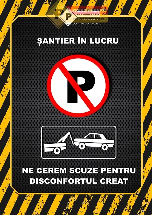Afiș pentru Șantier - Semnalizare Clară „Șanțier în Lucru”