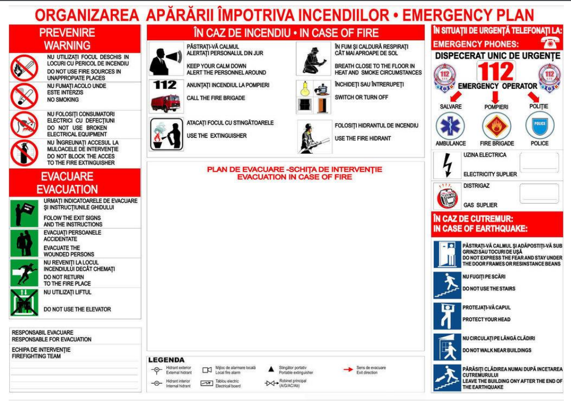 Plan de evacuare in caz de incendiu pentru depozit