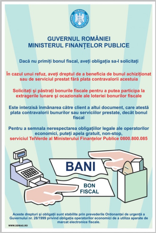 Indicator Atenție la bonul fiscal! Dacă nu îl primiți, trebuie să îl solicitați