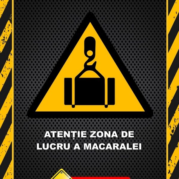 Afiș Lucrări la Înălțime - Reguli și Instrucțiuni de Siguranță pentru Șantiere